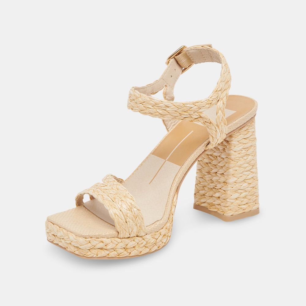 Dolce Vita Alysia Raffia Women Heels Light Brown | US-284017KLX