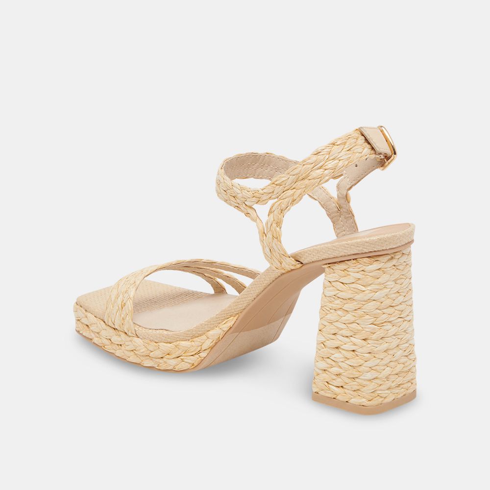 Dolce Vita Alysia Raffia Women Heels Light Brown | US-284017KLX