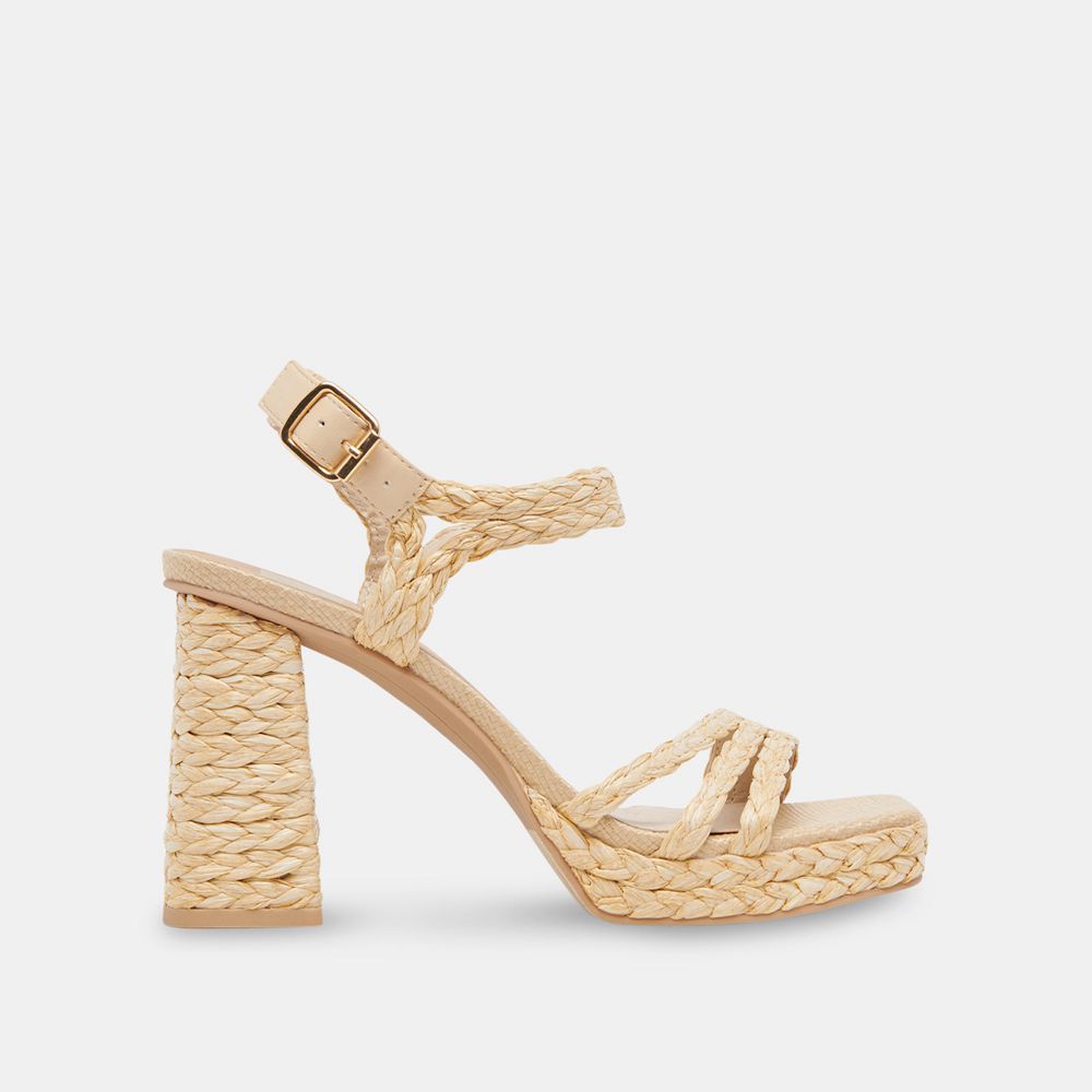 Dolce Vita Alysia Raffia Women Heels Light Brown | US-284017KLX