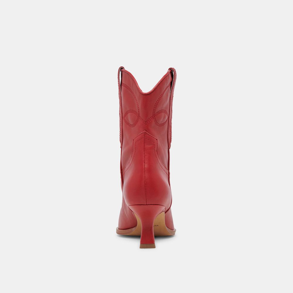 Dolce Vita Angel Leather Women Western Boots Red | US-028351BUR