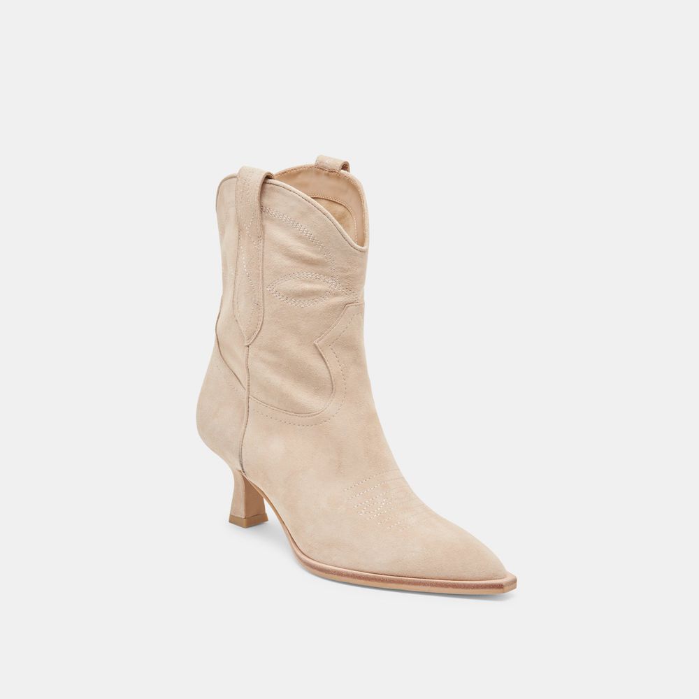 Dolce Vita Angel Suede Women Western Boots Beige | US-483657WBU