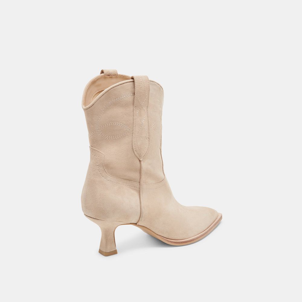 Dolce Vita Angel Suede Women Western Boots Beige | US-483657WBU