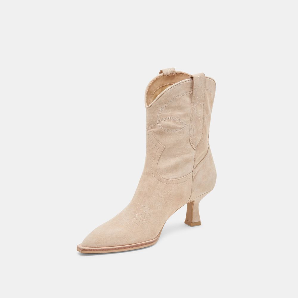 Dolce Vita Angel Suede Women Western Boots Beige | US-483657WBU