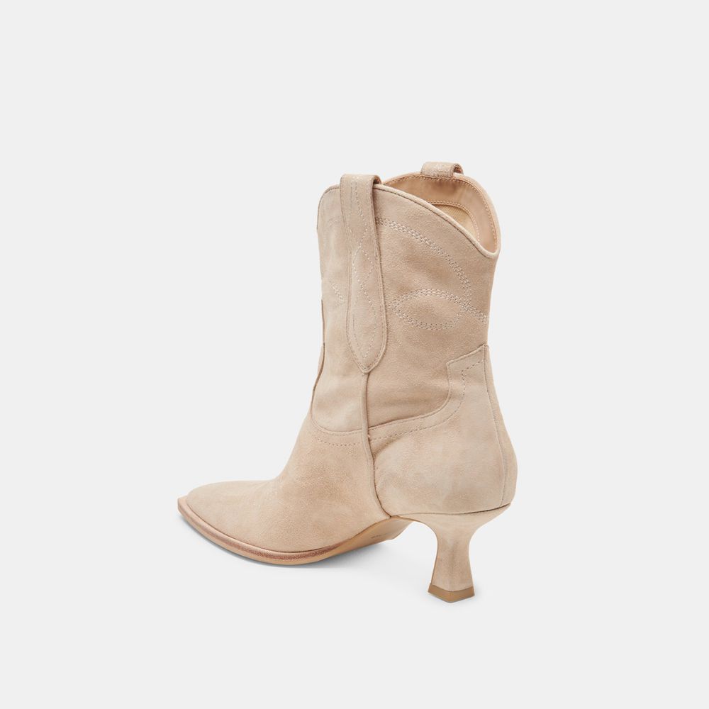 Dolce Vita Angel Suede Women Western Boots Beige | US-483657WBU