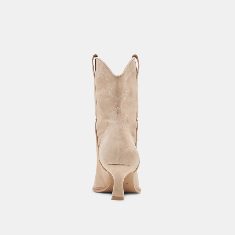 Dolce Vita Angel Suede Women Western Boots Beige | US-483657WBU