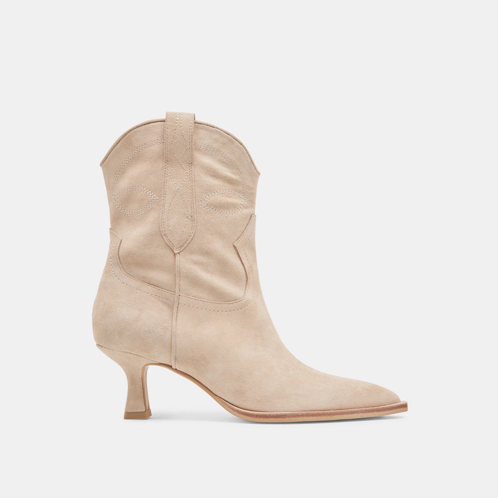 Dolce Vita Angel Suede Women Western Boots Beige | US-483657WBU