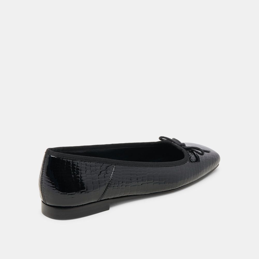 Dolce Vita Anisa Leather Women Ballet Flats Black | US-952308UZD