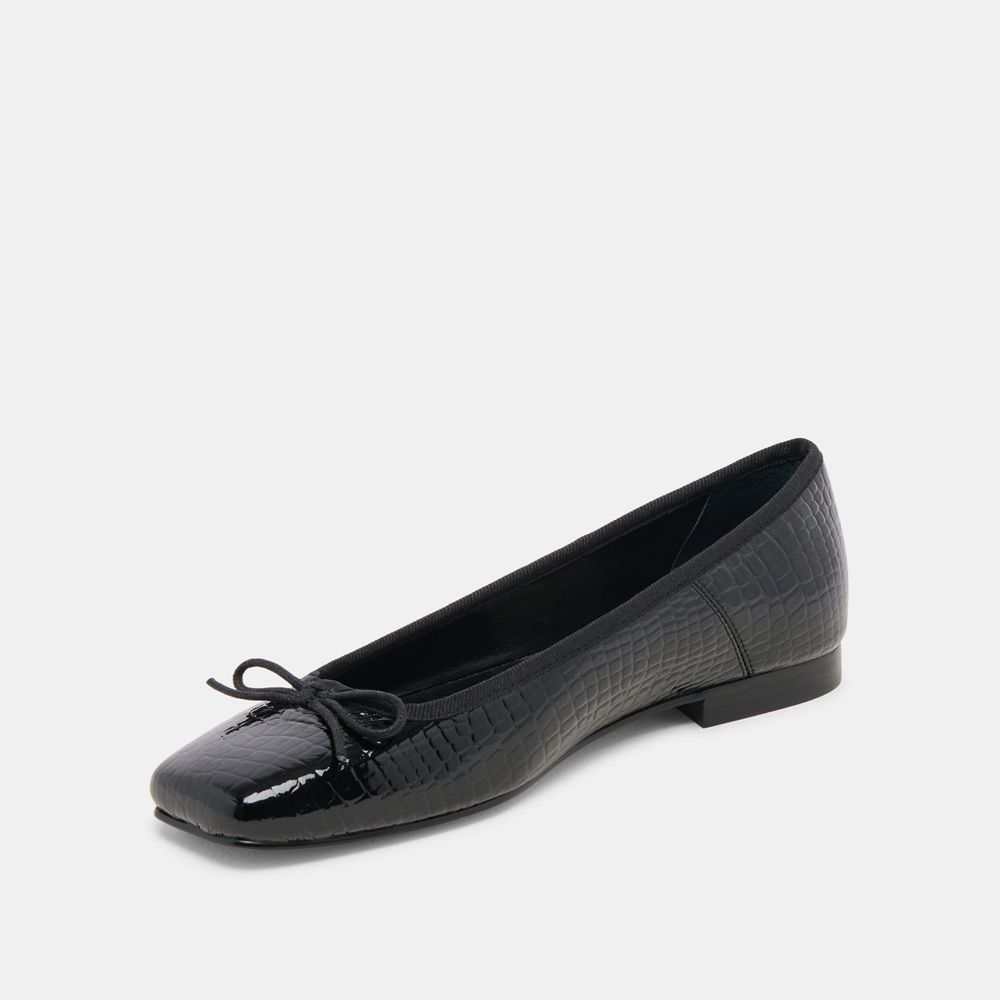 Dolce Vita Anisa Leather Women Ballet Flats Black | US-952308UZD