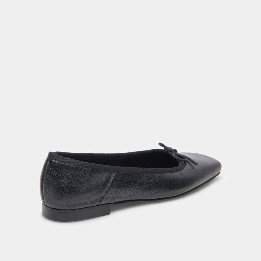 Dolce Vita Anisa Wide Leather Women Ballet Flats Black | US-371098SHG