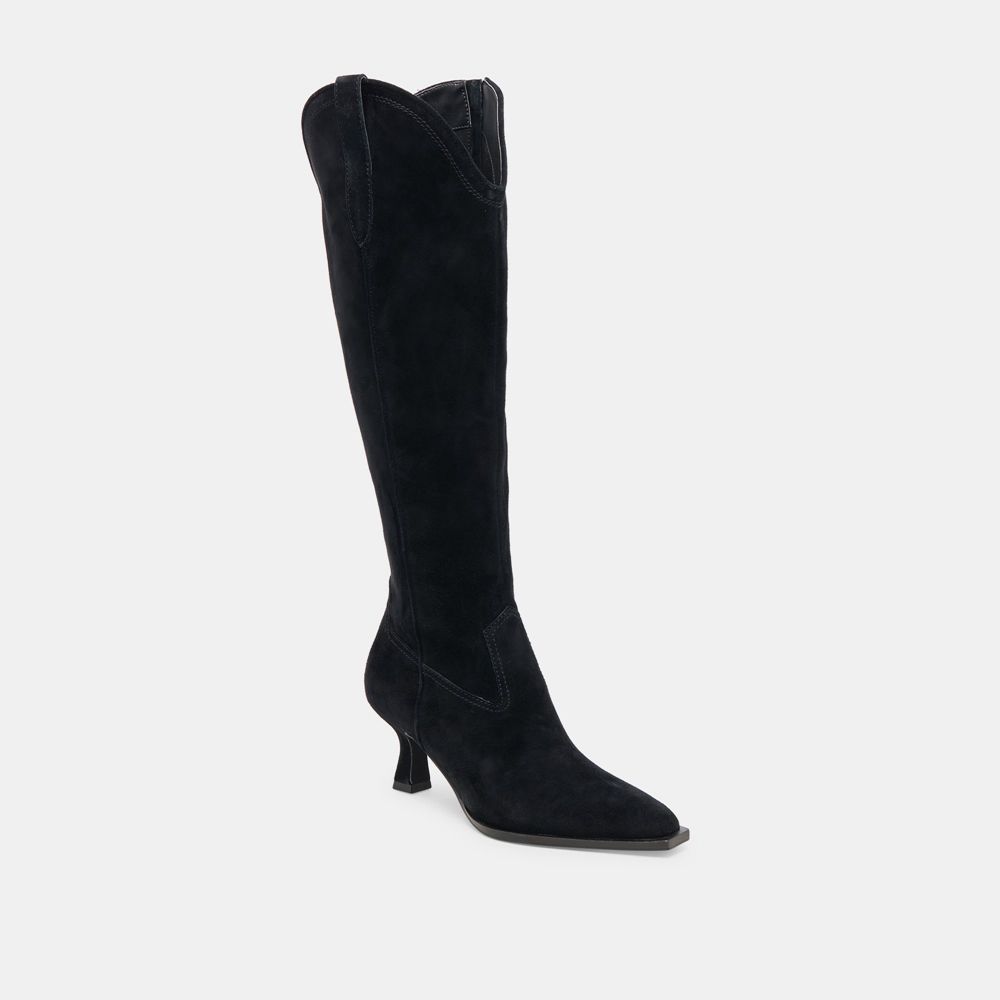 Dolce Vita Ariana Suede Women Western Boots Black | US-059728PHM