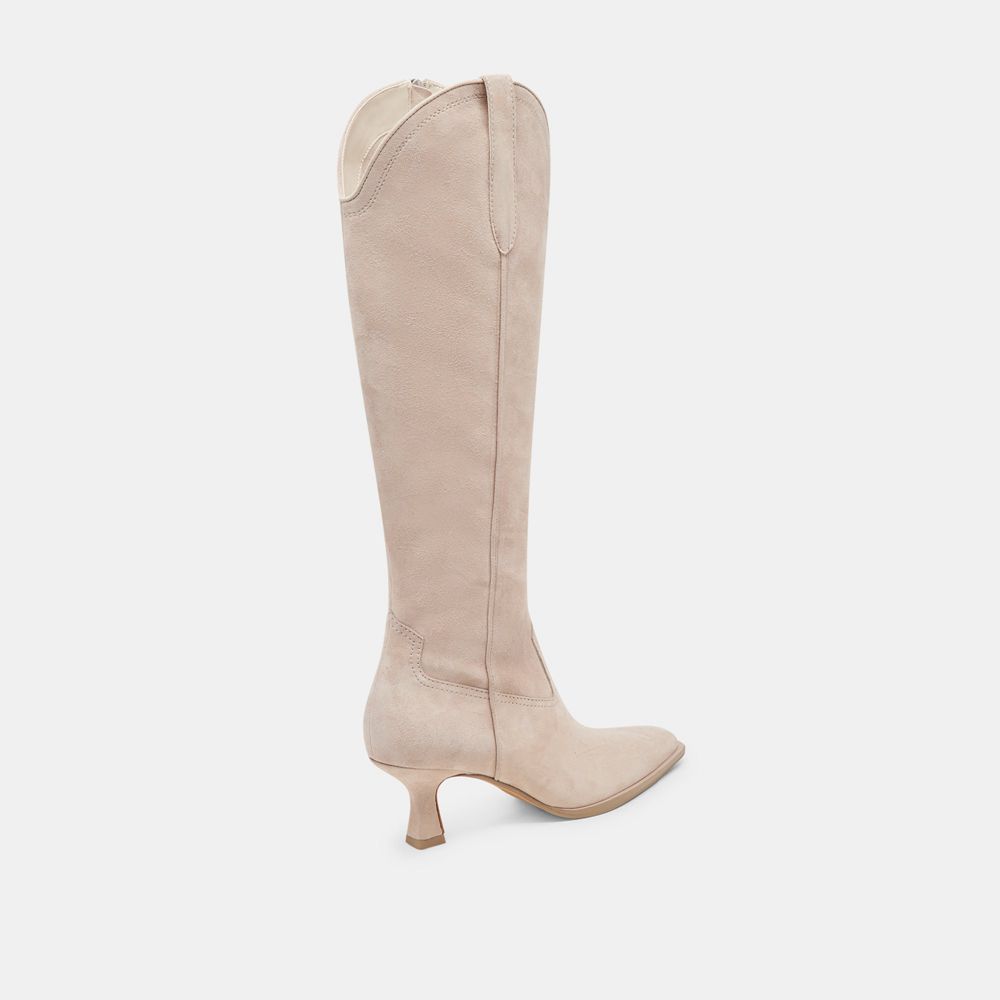 Dolce Vita Ariana Suede Women Western Boots Beige | US-230947OGI