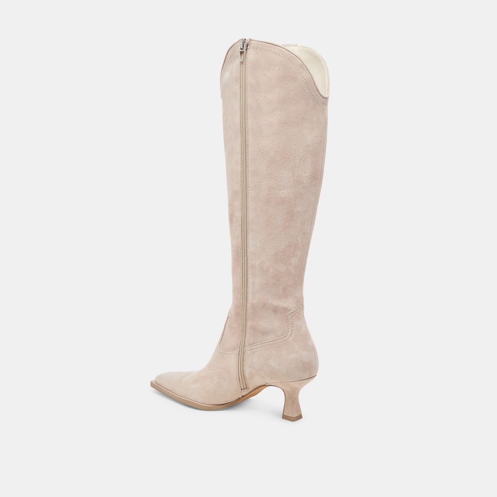 Dolce Vita Ariana Suede Women Western Boots Beige | US-230947OGI