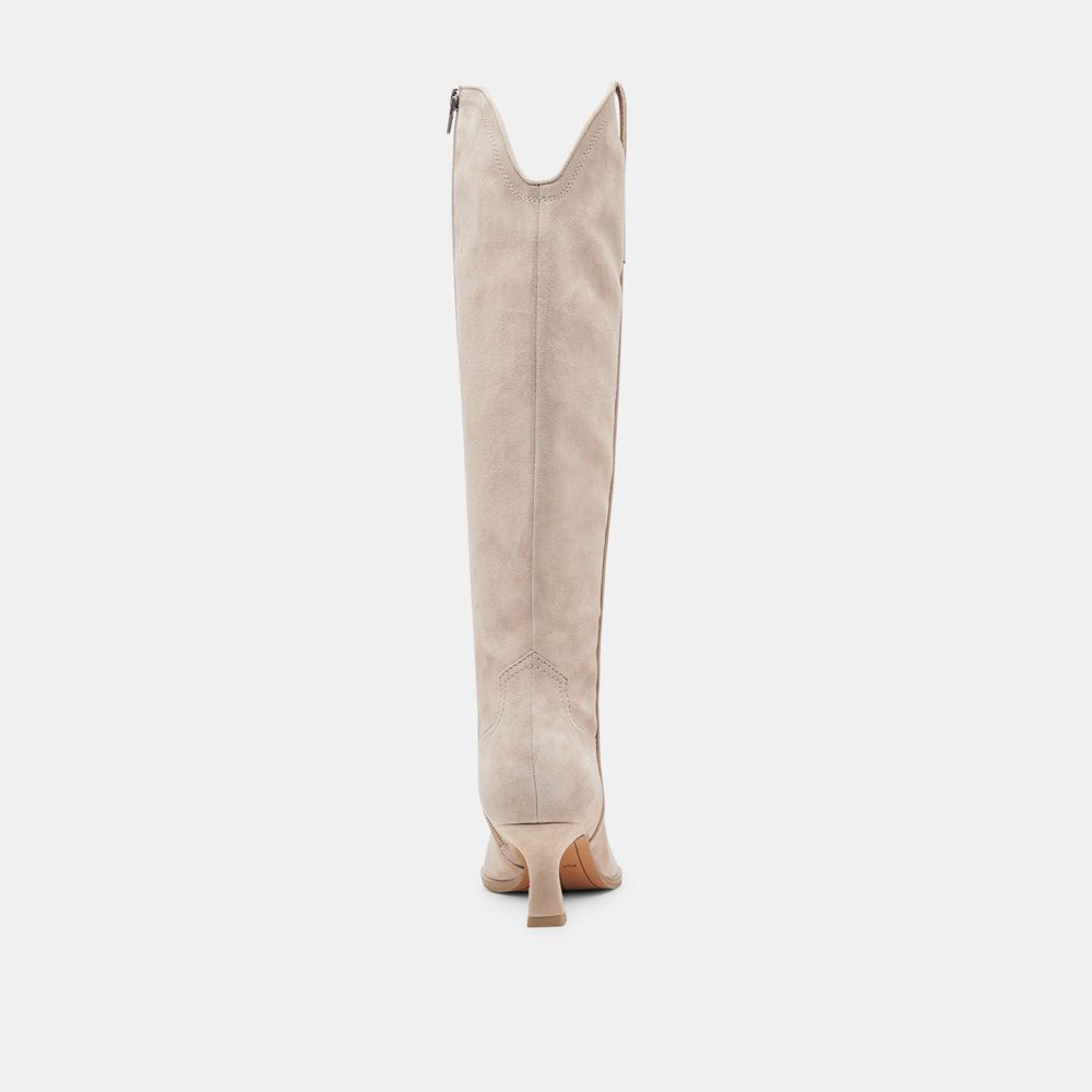 Dolce Vita Ariana Suede Women Western Boots Beige | US-230947OGI