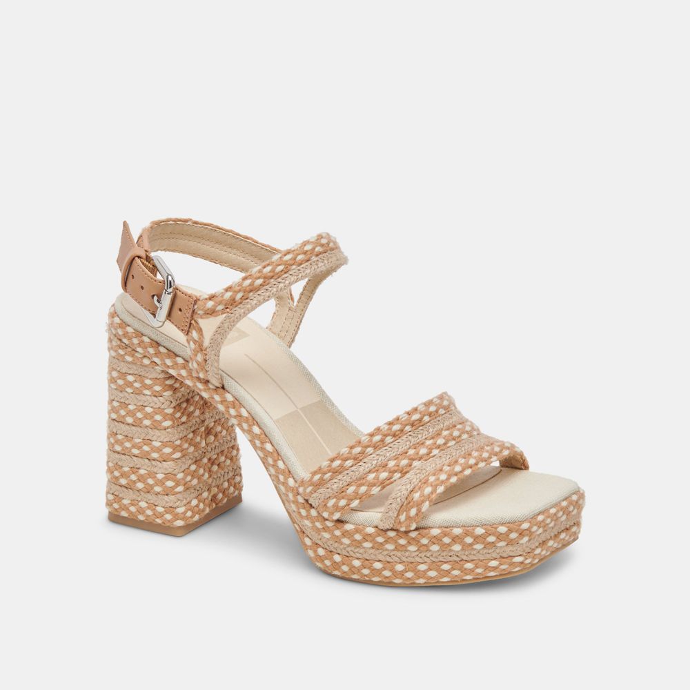 Dolce Vita Arnela Woven Women Heels Brown | US-150987QRZ