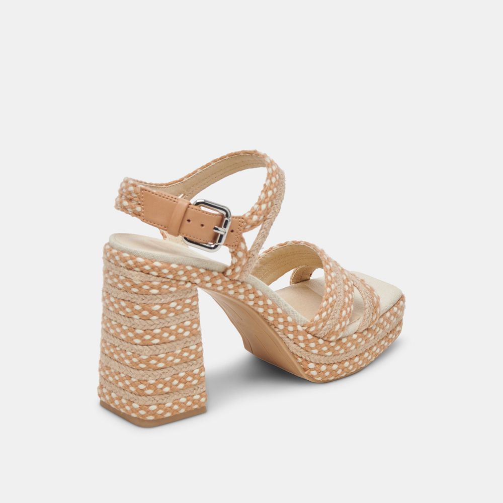 Dolce Vita Arnela Woven Women Heels Brown | US-150987QRZ