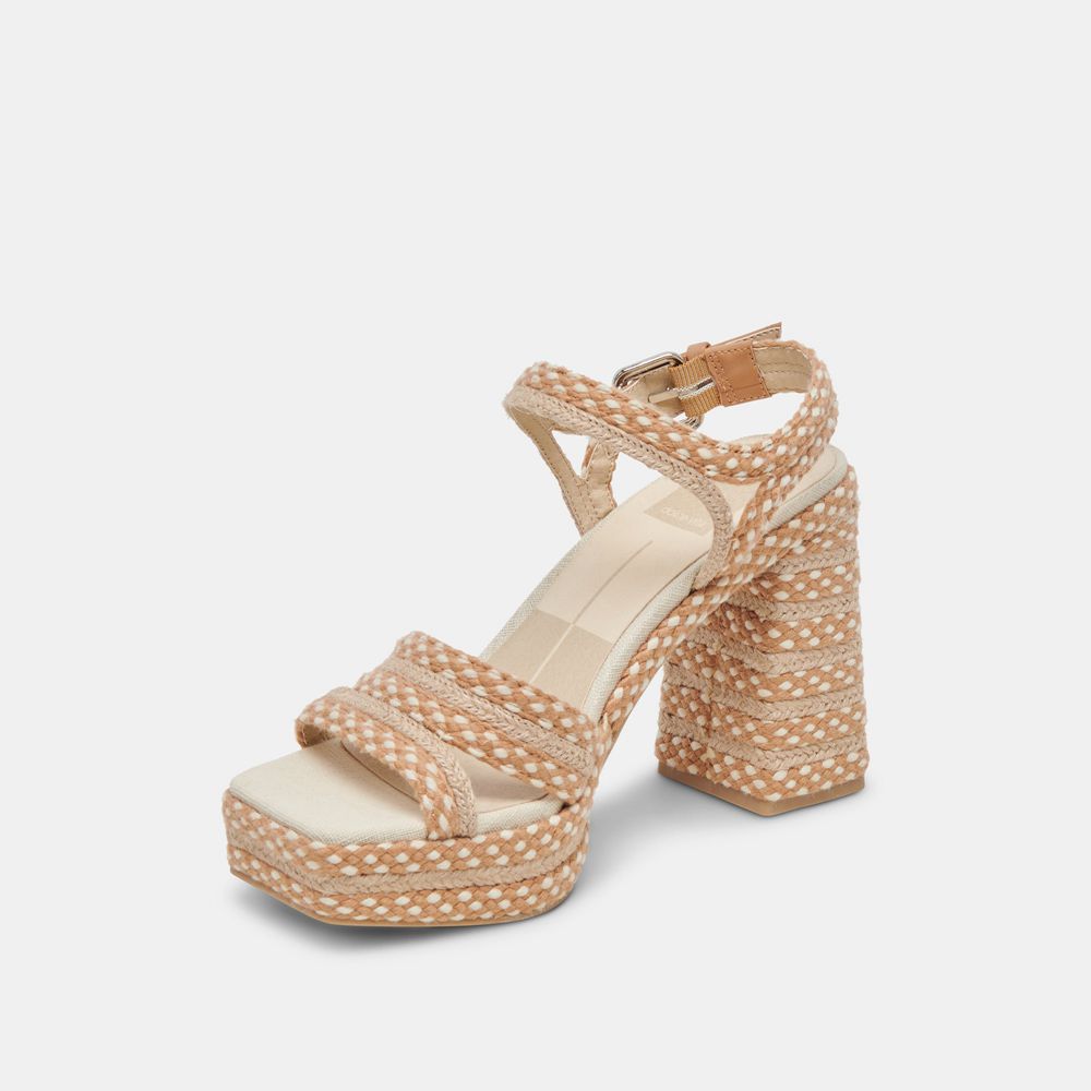 Dolce Vita Arnela Woven Women Heels Brown | US-150987QRZ