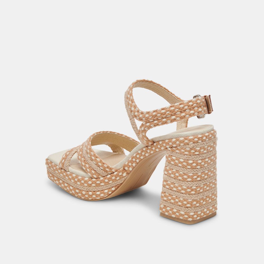 Dolce Vita Arnela Woven Women Heels Brown | US-150987QRZ