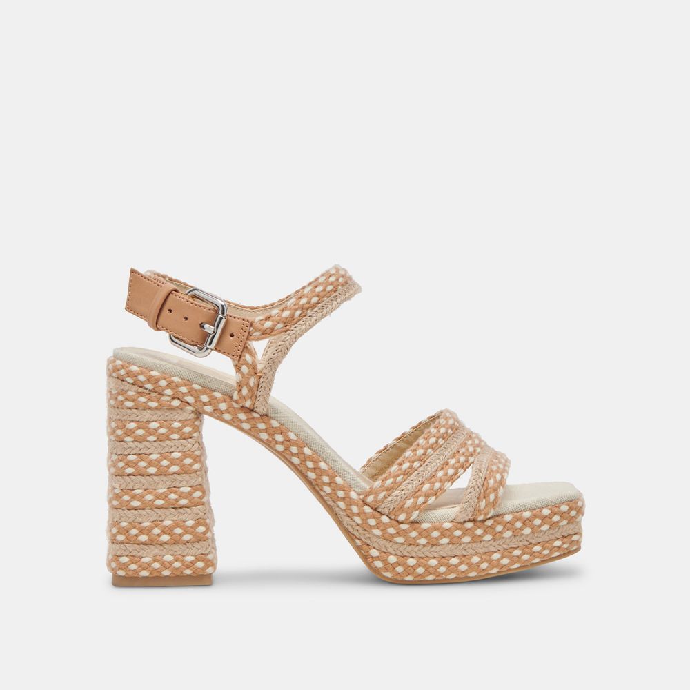 Dolce Vita Arnela Woven Women Heels Brown | US-150987QRZ