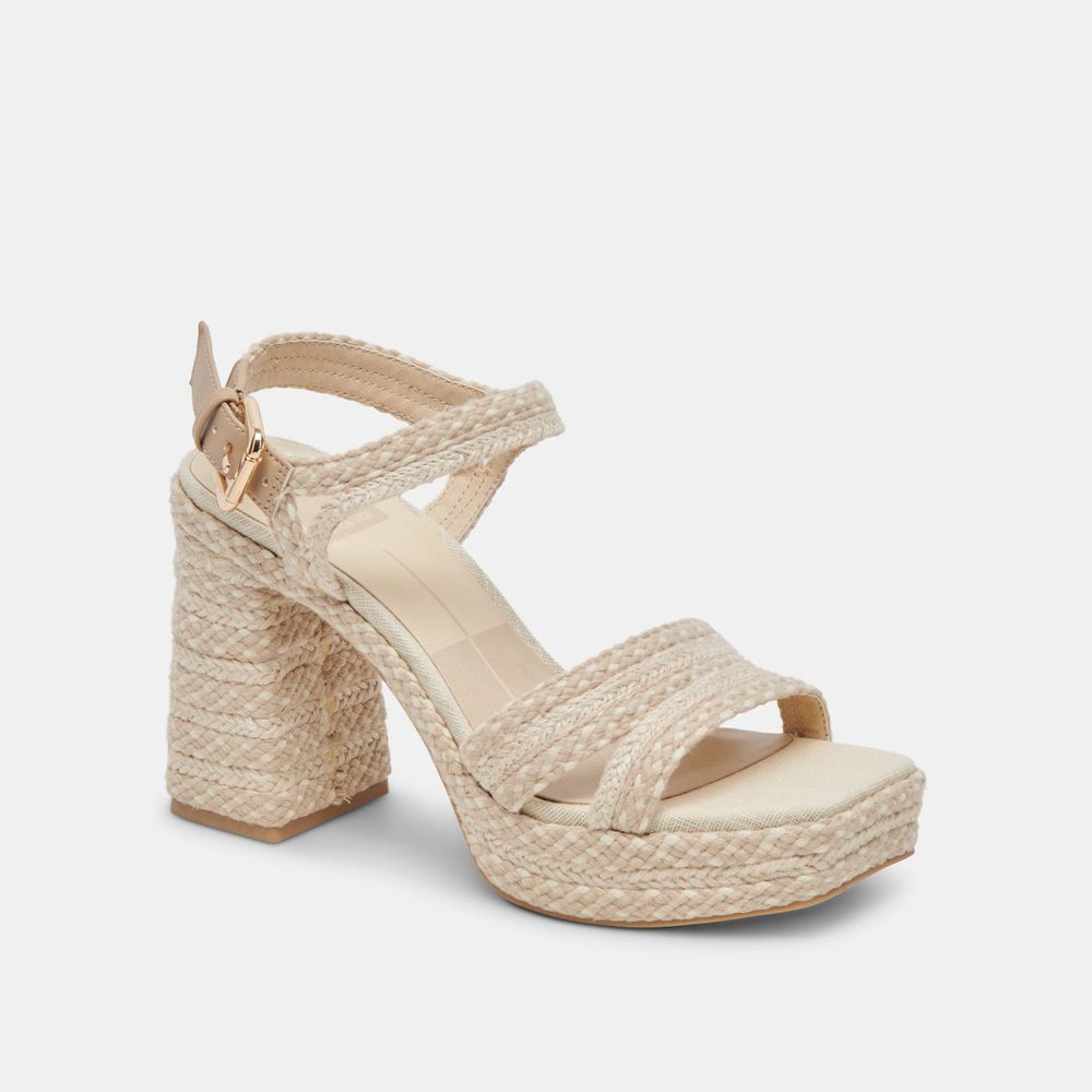 Dolce Vita Arnela Woven Women Heels Cream | US-683740FPO