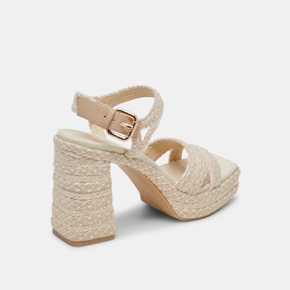 Dolce Vita Arnela Woven Women Heels Cream | US-683740FPO