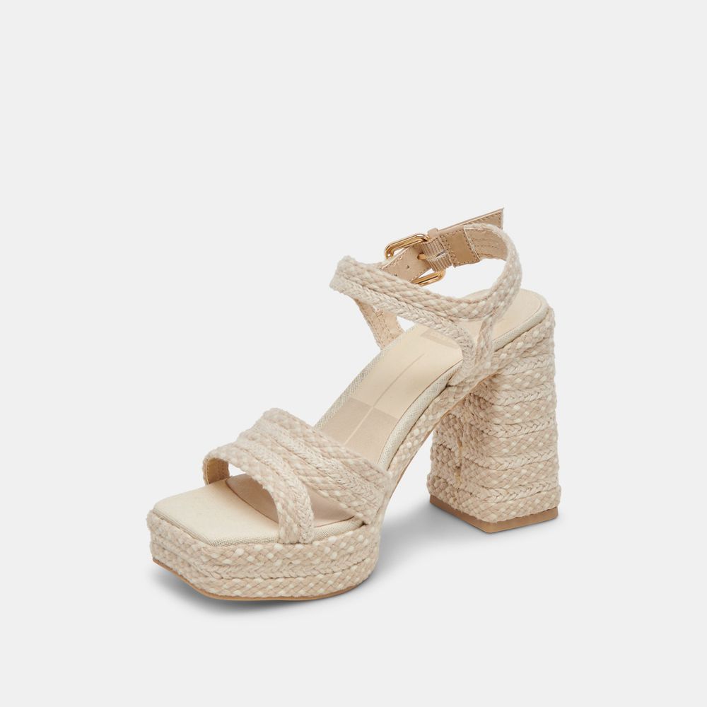 Dolce Vita Arnela Woven Women Heels Cream | US-683740FPO