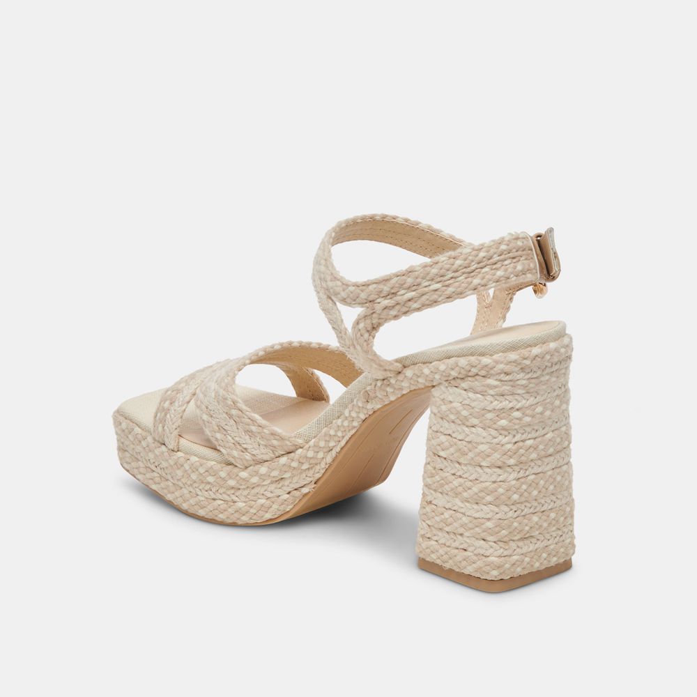 Dolce Vita Arnela Woven Women Heels Cream | US-683740FPO