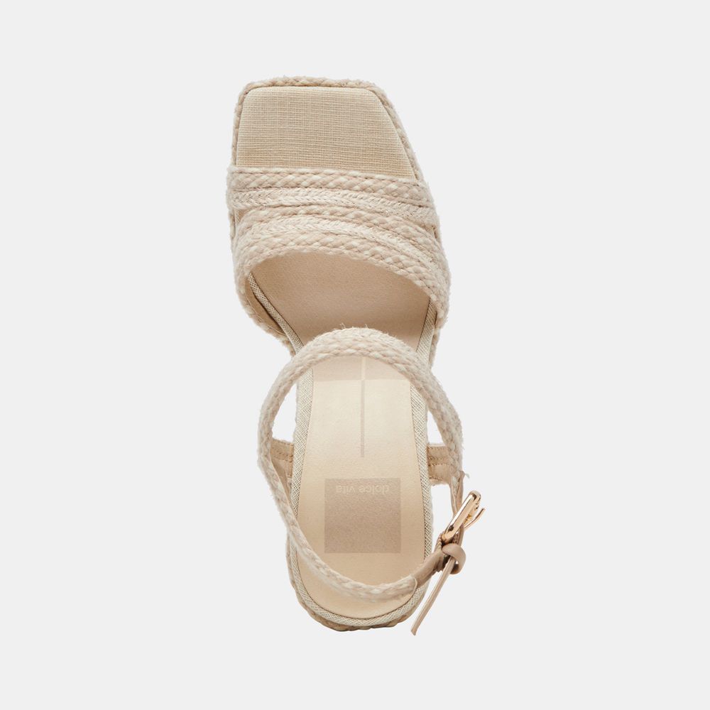 Dolce Vita Arnela Woven Women Heels Cream | US-683740FPO