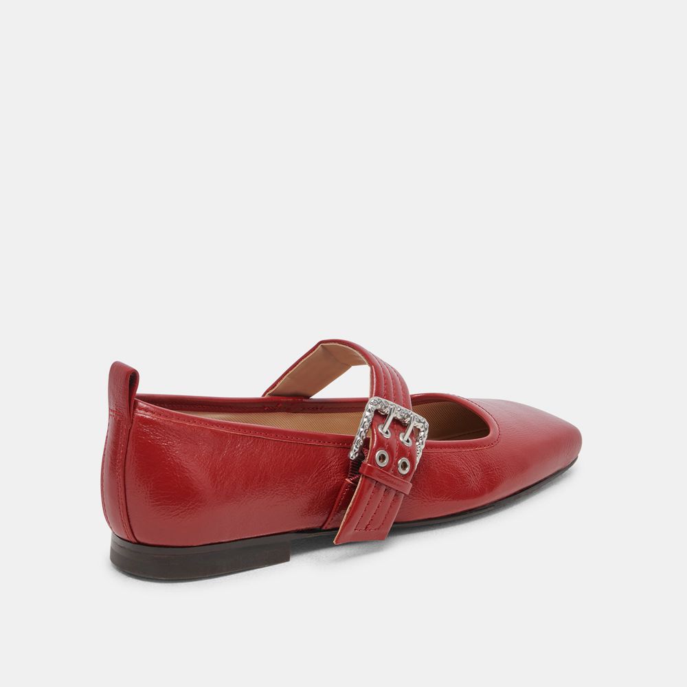 Dolce Vita Arora Crinkle Patent Women Ballet Flats Red | US-012789DPV