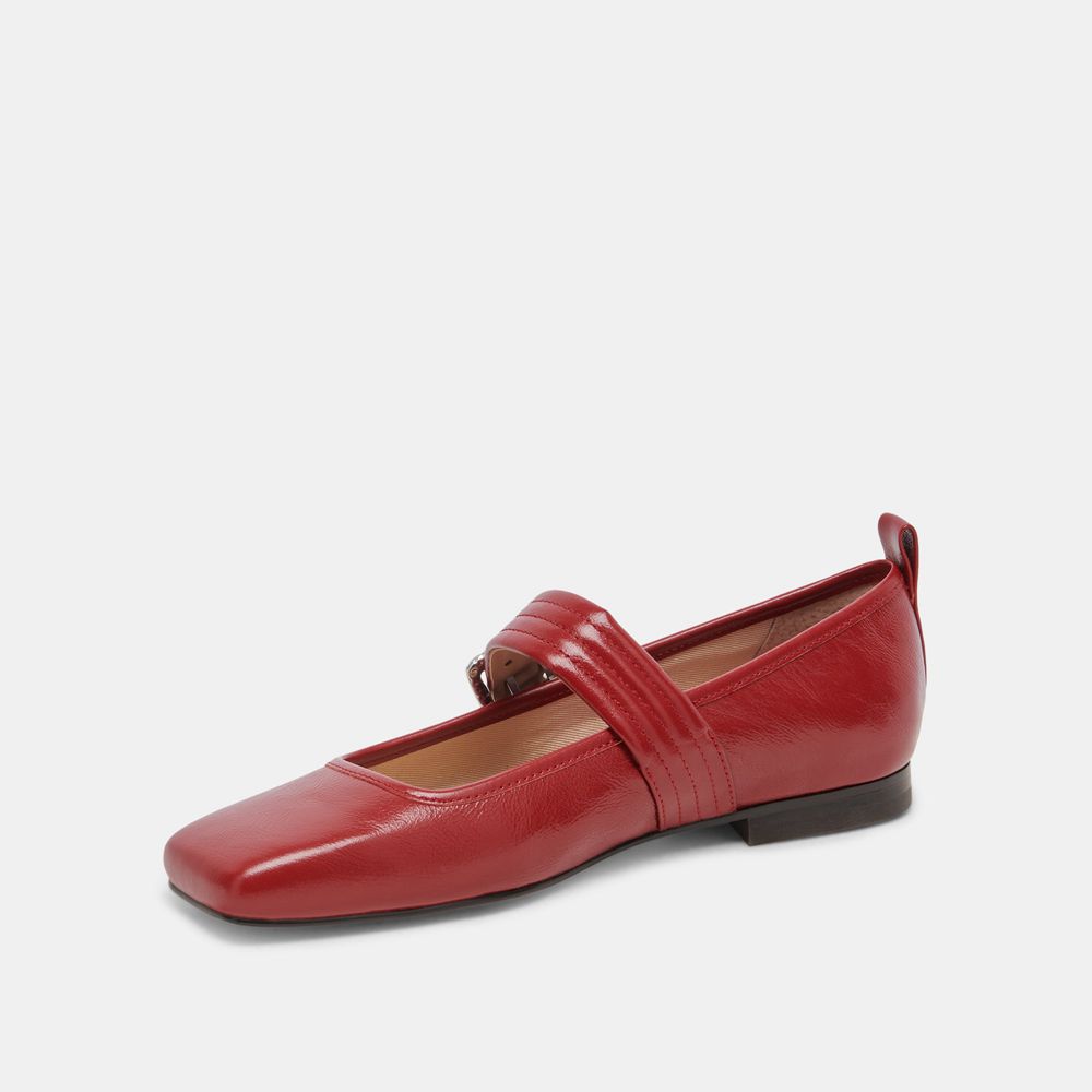 Dolce Vita Arora Crinkle Patent Women Ballet Flats Red | US-012789DPV