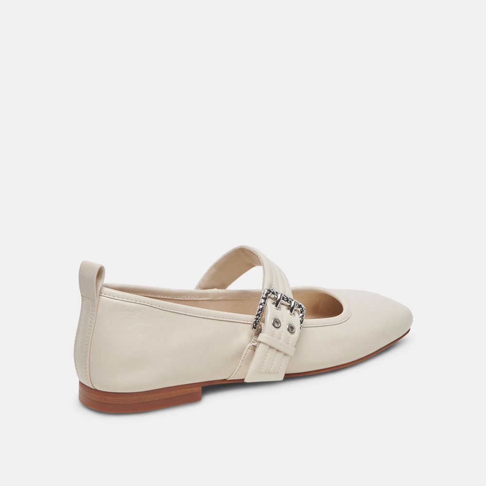 Dolce Vita Arora Crinkle Patent Women Ballet Flats Cream | US-359817OLX