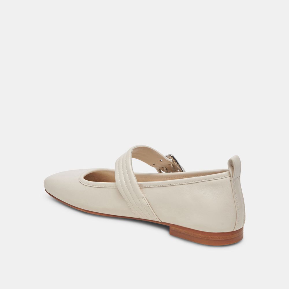 Dolce Vita Arora Crinkle Patent Women Ballet Flats Cream | US-359817OLX