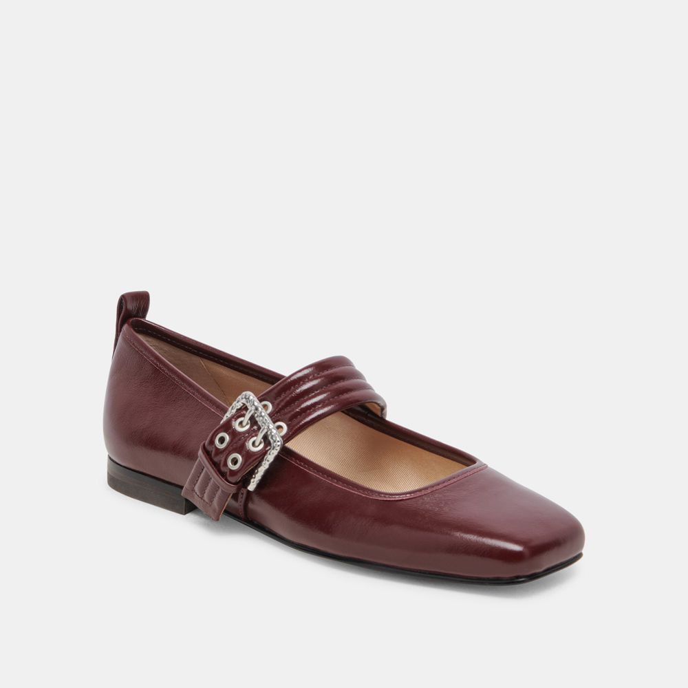 Dolce Vita Arora Crinkle Patent Women Ballet Flats Burgundy | US-634025QBH