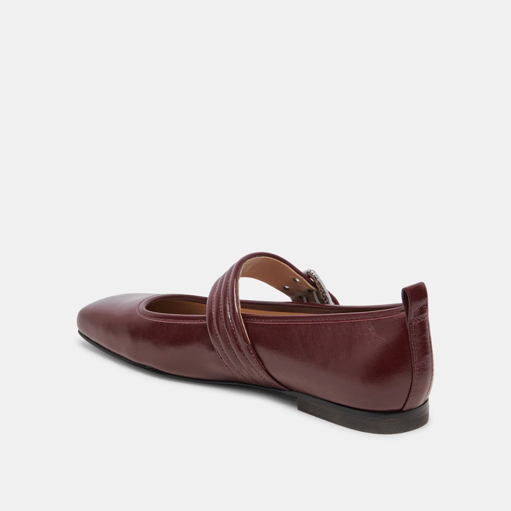 Dolce Vita Arora Crinkle Patent Women Ballet Flats Burgundy | US-634025QBH