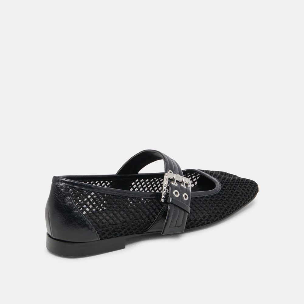 Dolce Vita Arora Woven Mesh Women Ballet Flats Black | US-692814UCH