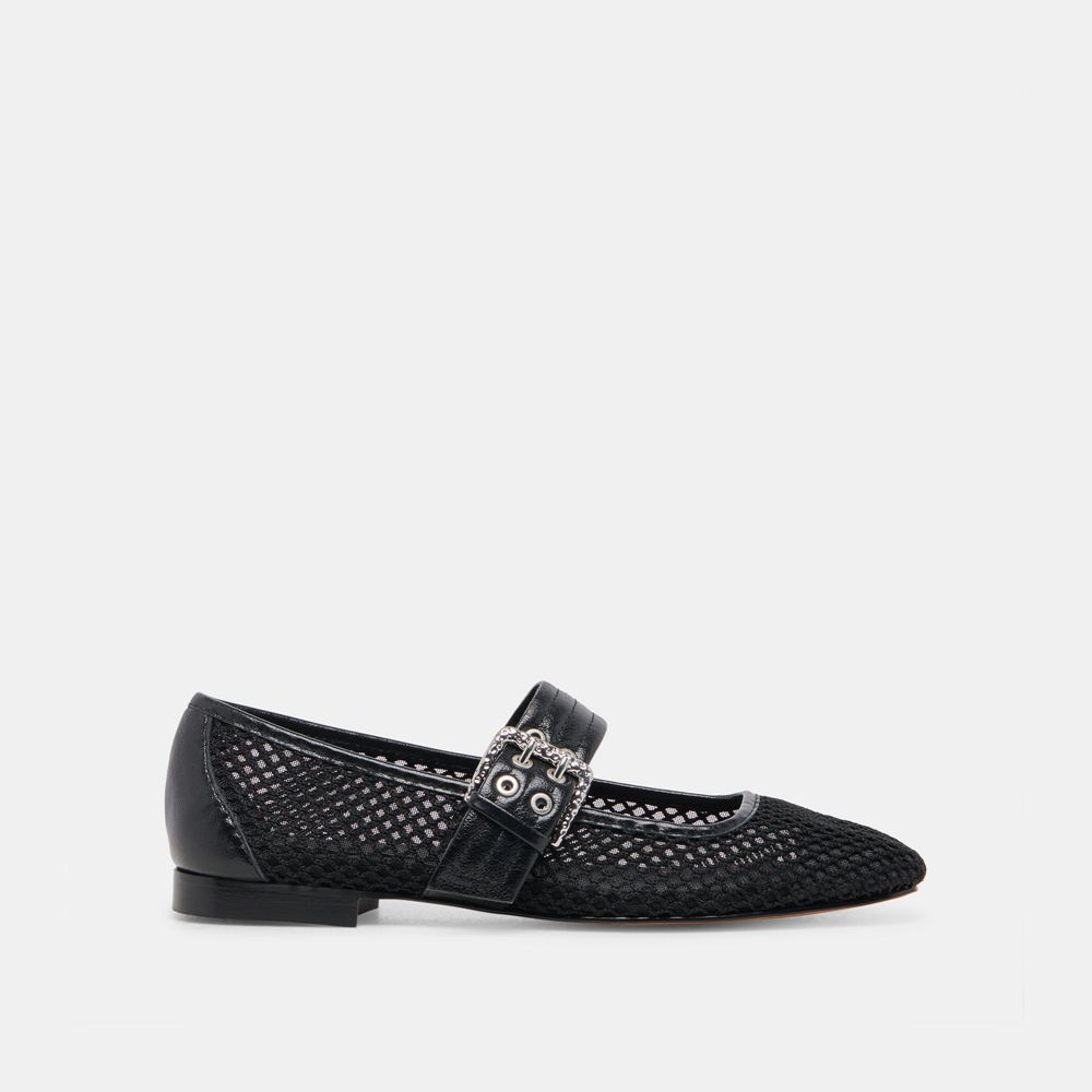 Dolce Vita Arora Woven Mesh Women Ballet Flats Black | US-692814UCH