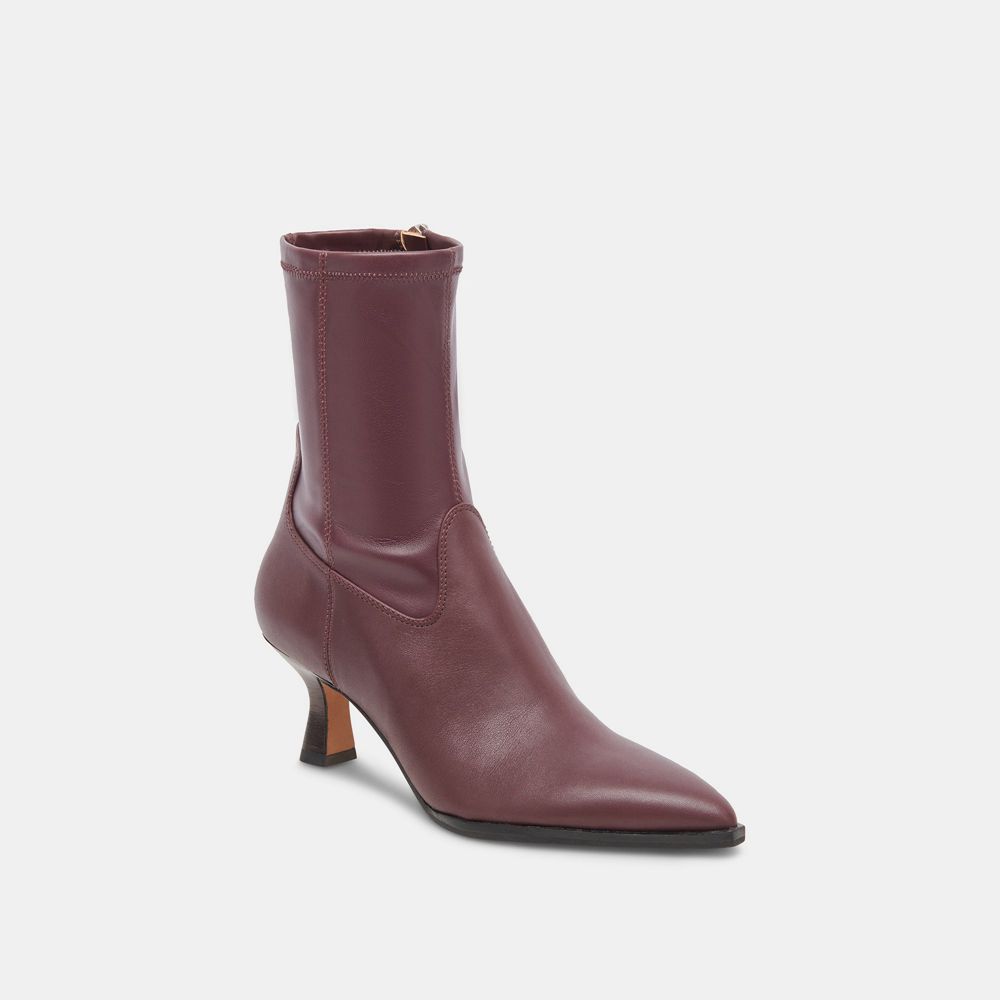 Dolce Vita Arya Leather Women Boots Burgundy | US-601795UTP