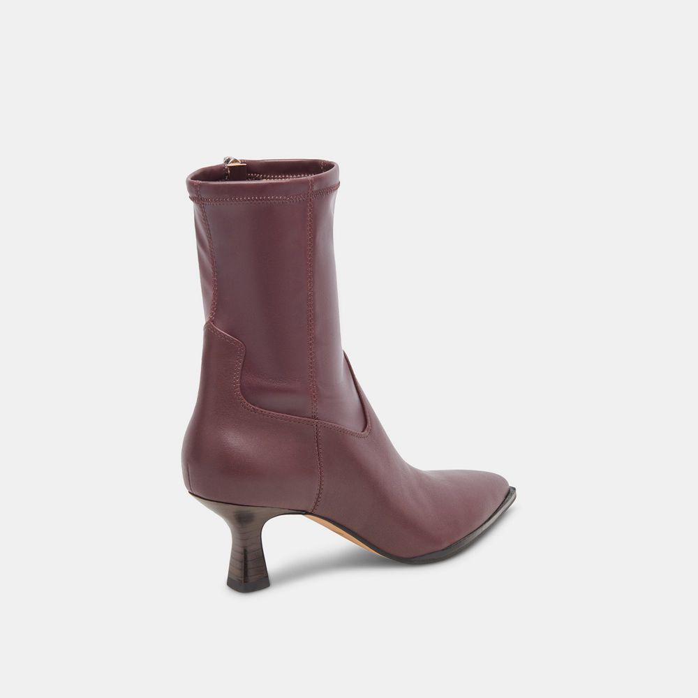 Dolce Vita Arya Leather Women Boots Burgundy | US-601795UTP