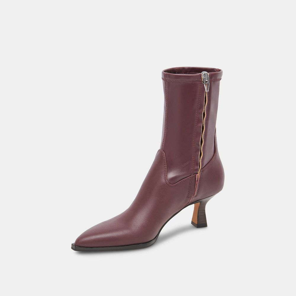 Dolce Vita Arya Leather Women Boots Burgundy | US-601795UTP