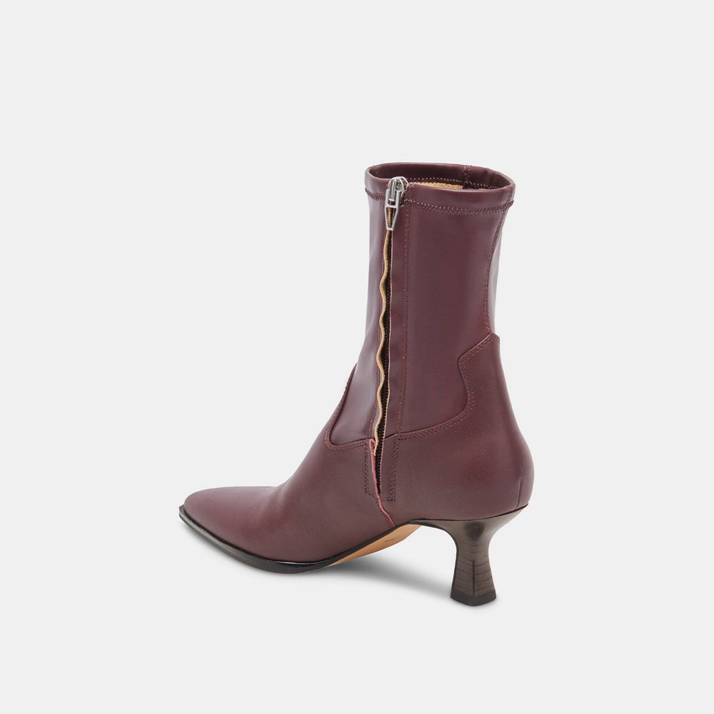 Dolce Vita Arya Leather Women Boots Burgundy | US-601795UTP