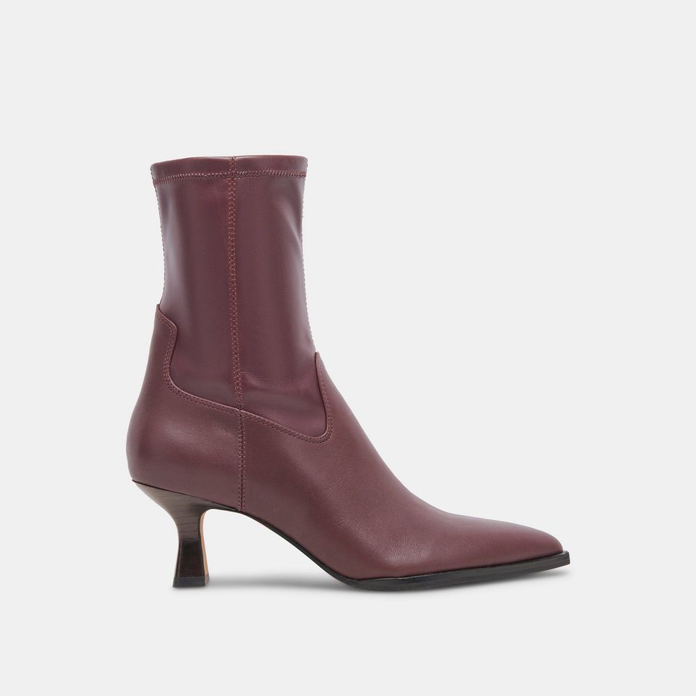 Dolce Vita Arya Leather Women Boots Burgundy | US-601795UTP