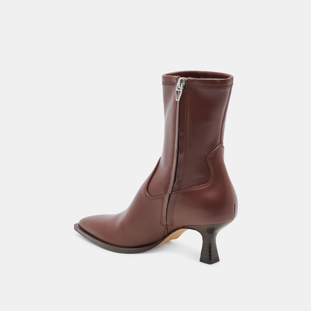 Dolce Vita Arya Leather Women Western Boots Chocolate | US-862135SID