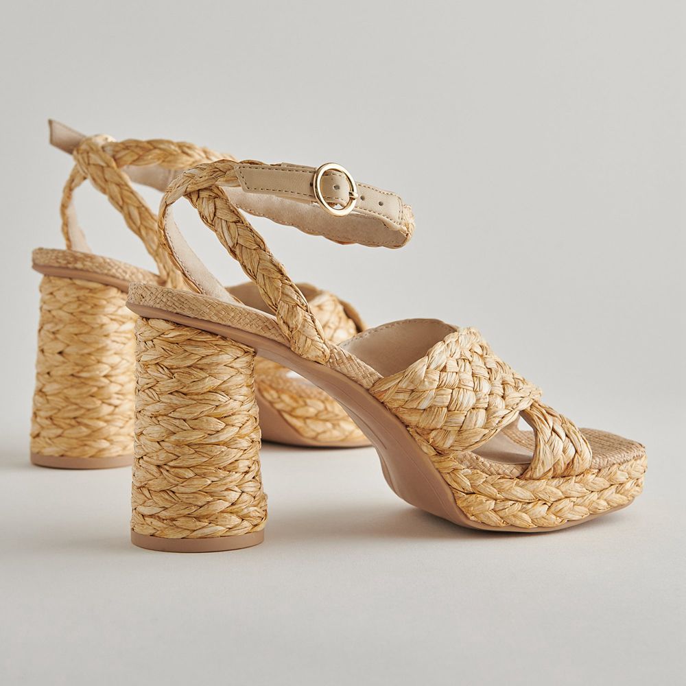 Dolce Vita Asala Raffia Women Heels Light Brown | US-674239KZR