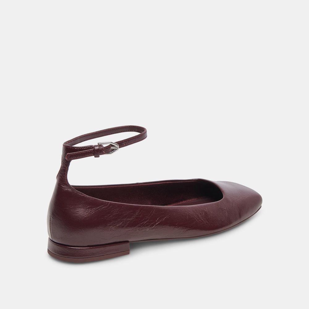 Dolce Vita Ashya Crinkle Patent Women Ballet Flats Burgundy | US-256098PDE