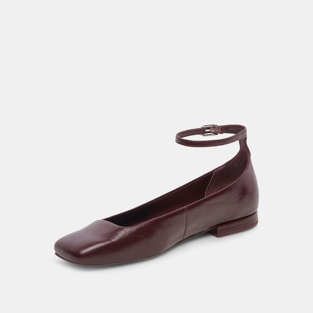 Dolce Vita Ashya Crinkle Patent Women Ballet Flats Burgundy | US-256098PDE