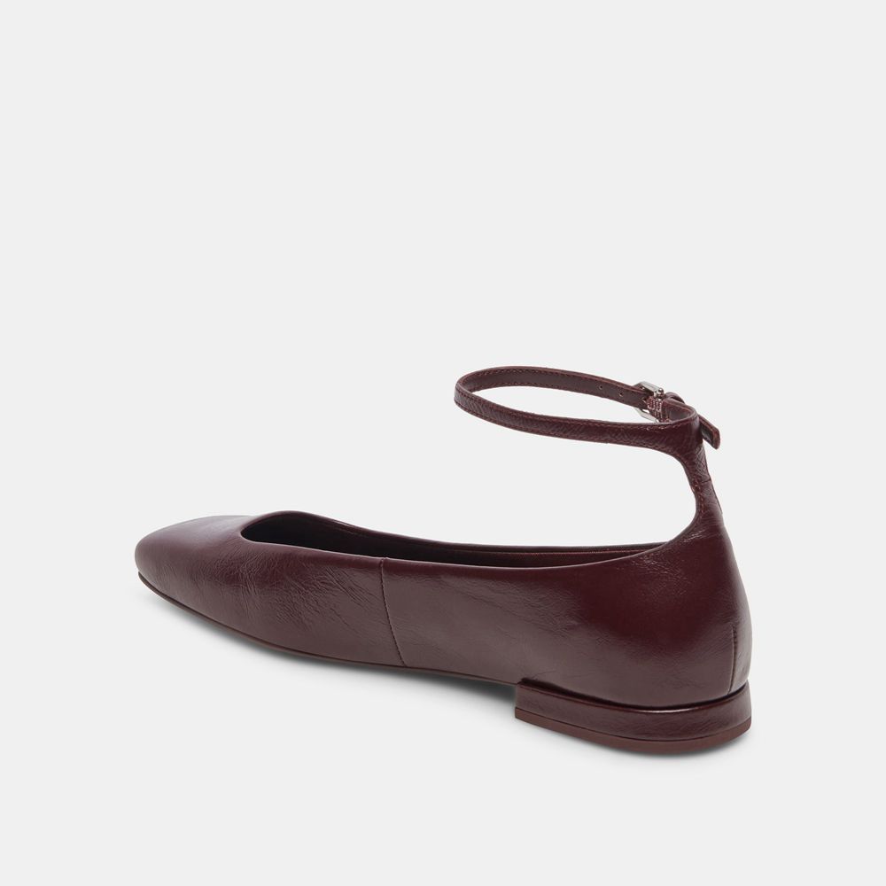 Dolce Vita Ashya Crinkle Patent Women Ballet Flats Burgundy | US-256098PDE