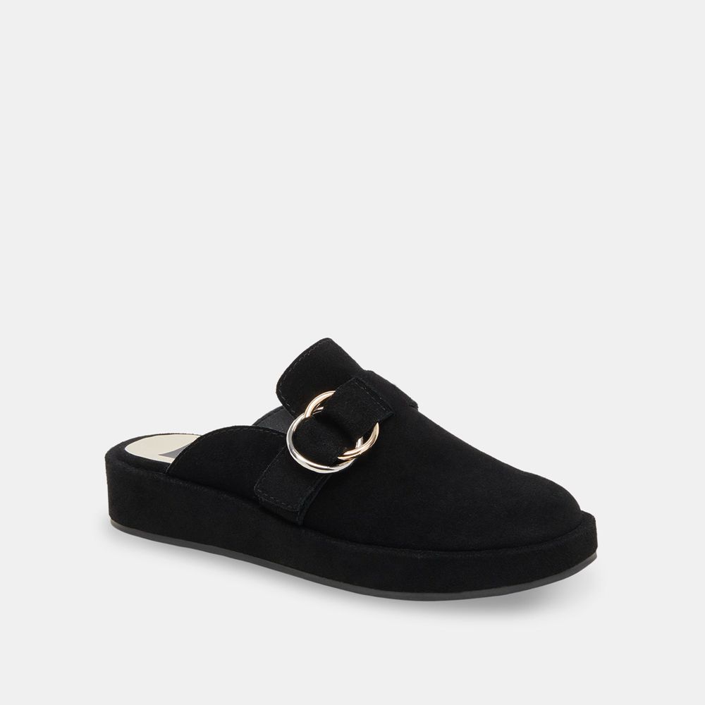 Dolce Vita Astor Suede Women Flats Black | US-620457BIS