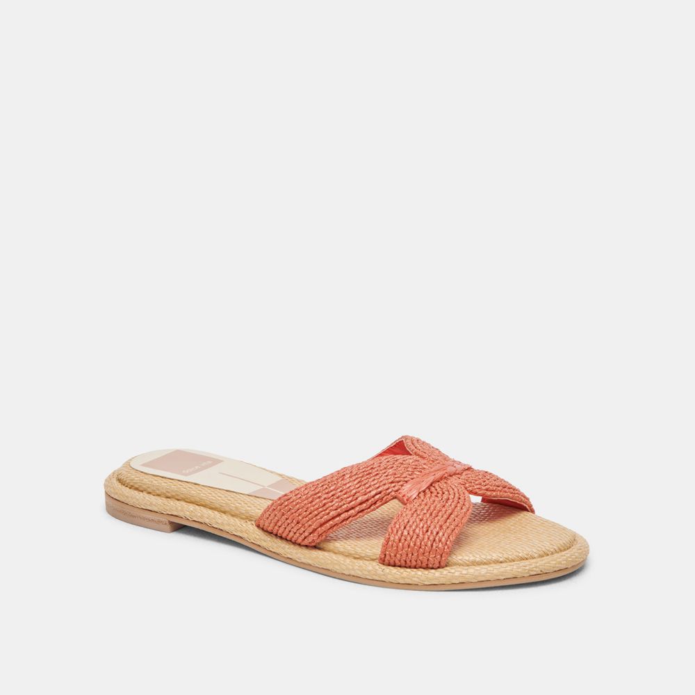 Dolce Vita Atomic Raffia Women Sandals Coral | US-807146BGI