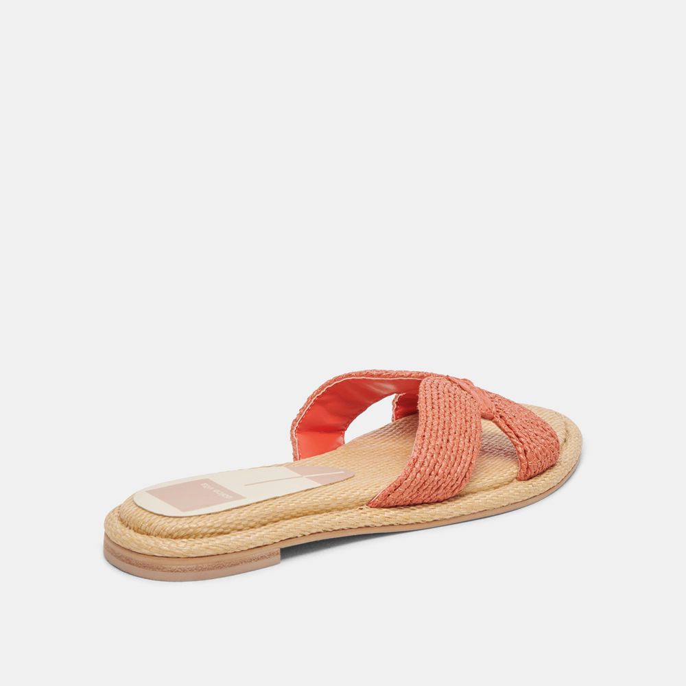 Dolce Vita Atomic Raffia Women Sandals Coral | US-807146BGI