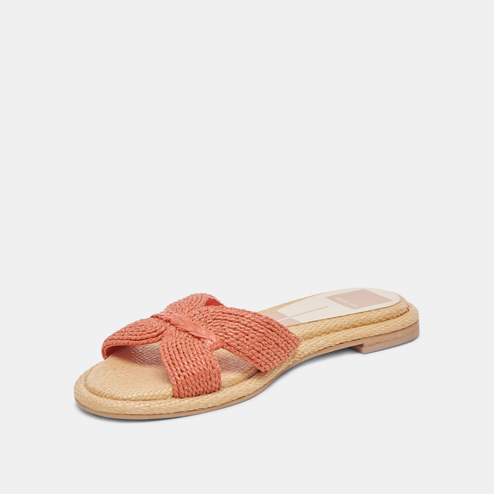 Dolce Vita Atomic Raffia Women Sandals Coral | US-807146BGI