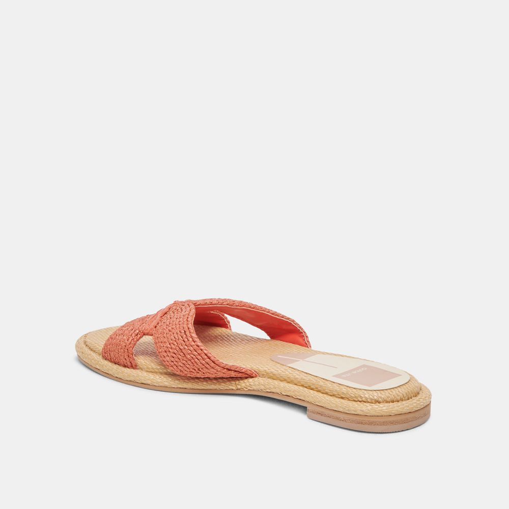 Dolce Vita Atomic Raffia Women Sandals Coral | US-807146BGI